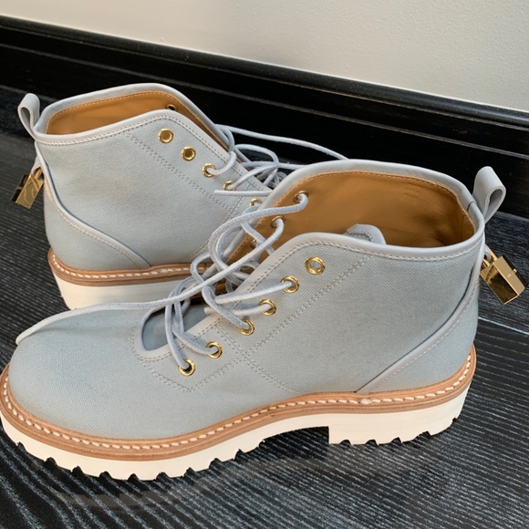 BUSCEMI WOMENS LADIES BOOTS BABY BLUE SIZE 40 US SOFT LEATHER RETAIL $795 - Picture 10 of 11